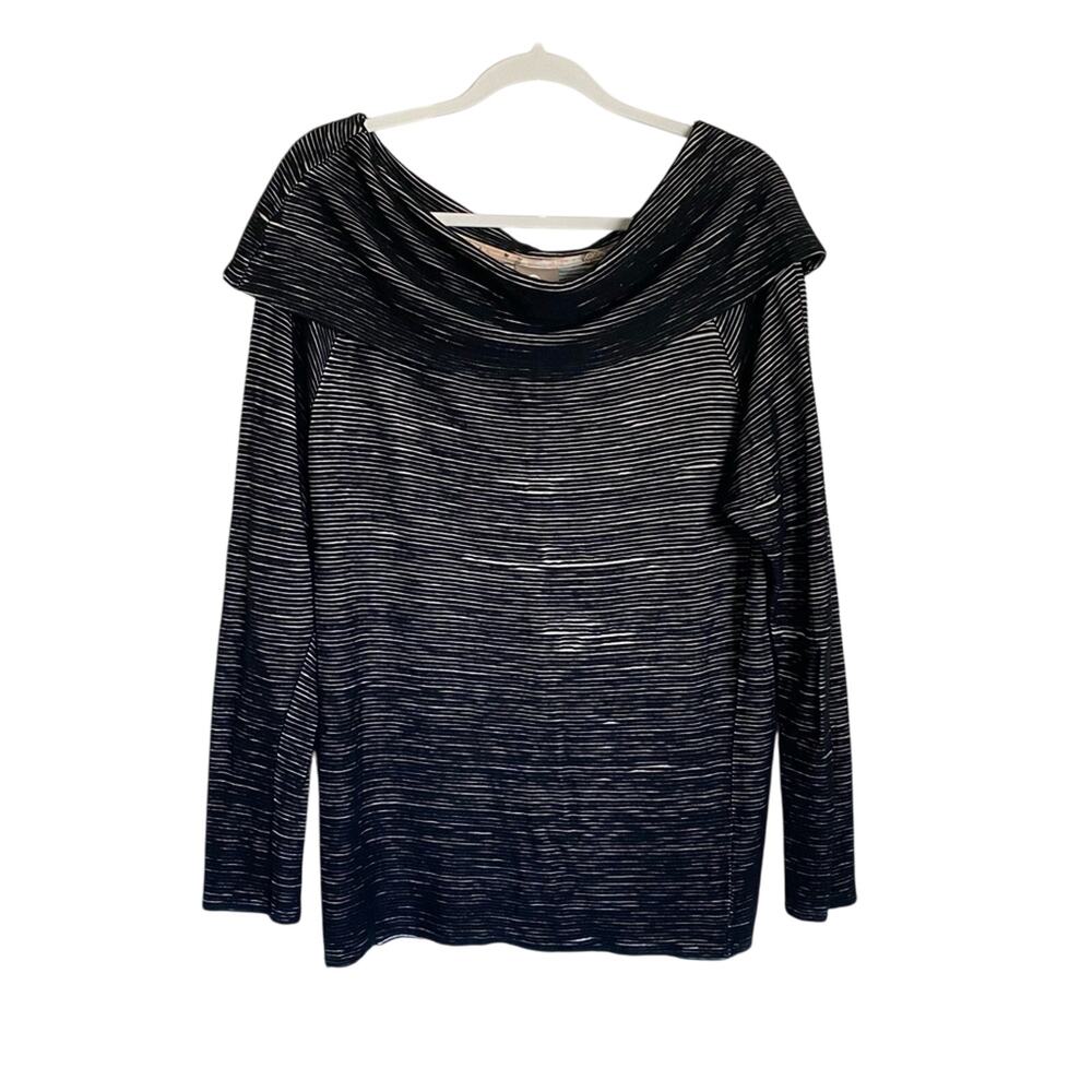 Dolan Anthropologie Boho Chic Cowl Neck Textured Stripe Ribbed Chunky Sweater